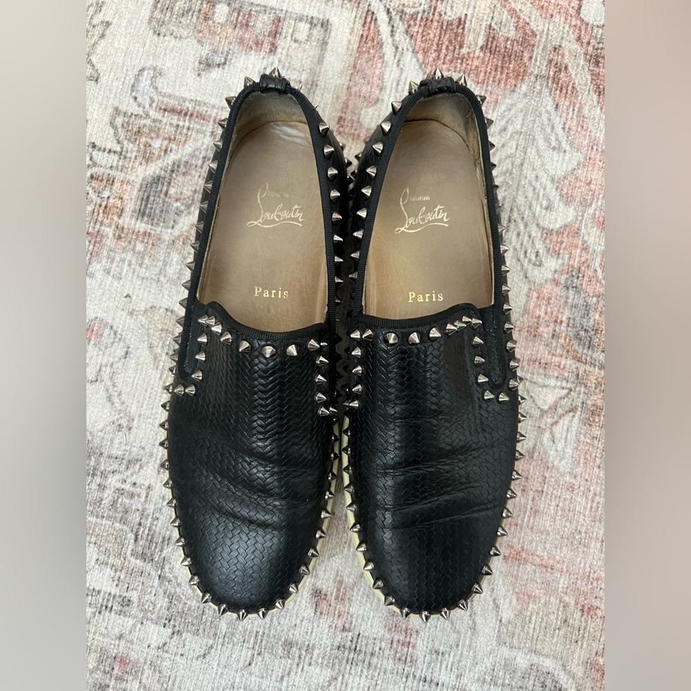 LOUBOUTIN ROLLER BOAT BLACK MENS SNEAKERS SZ 41